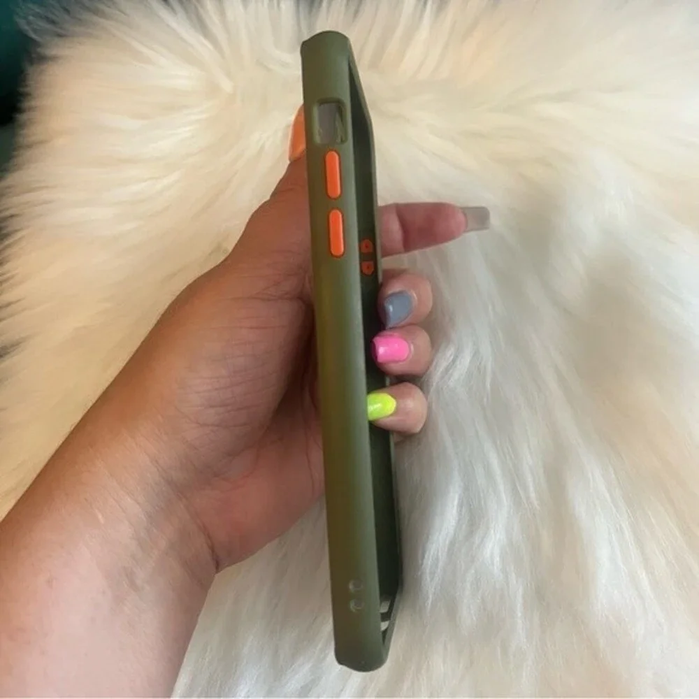 Silicone Case For Iphone 11 Pro Max 6.5 Magnet Ring Stand Green